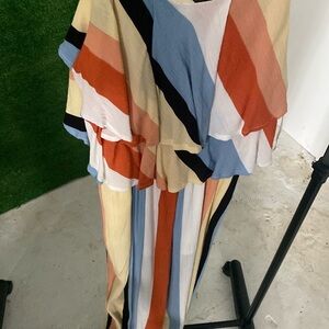 Multi color pants  romper